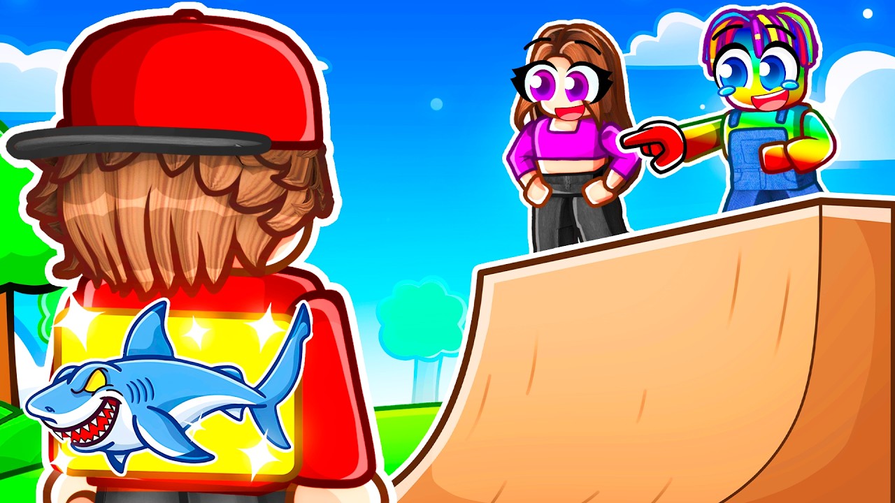 Prétendre être un NOOB dans Roblox avec un SKATE Requin !