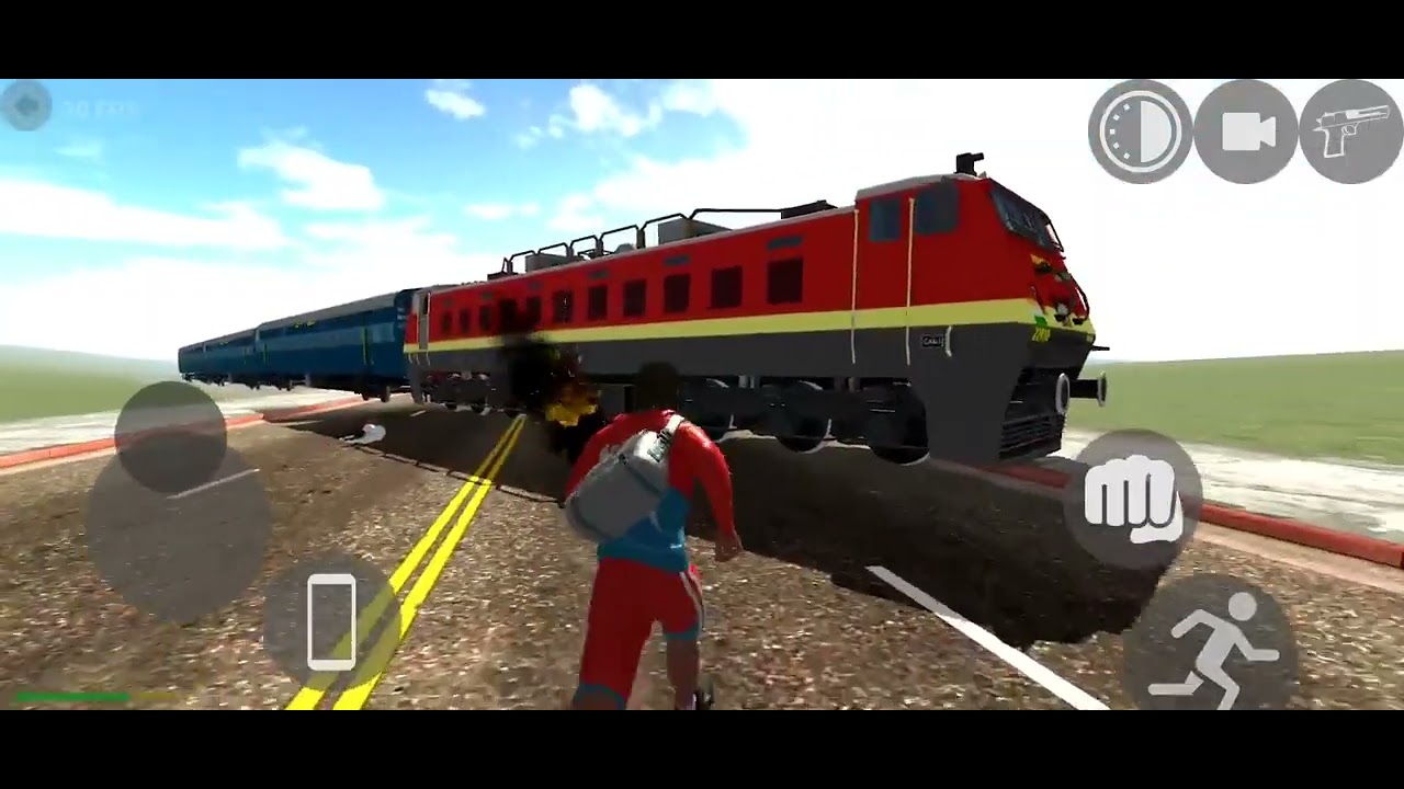 Gangster escaping by train after firing missile on public and vehicles on road / 3D android gameplay