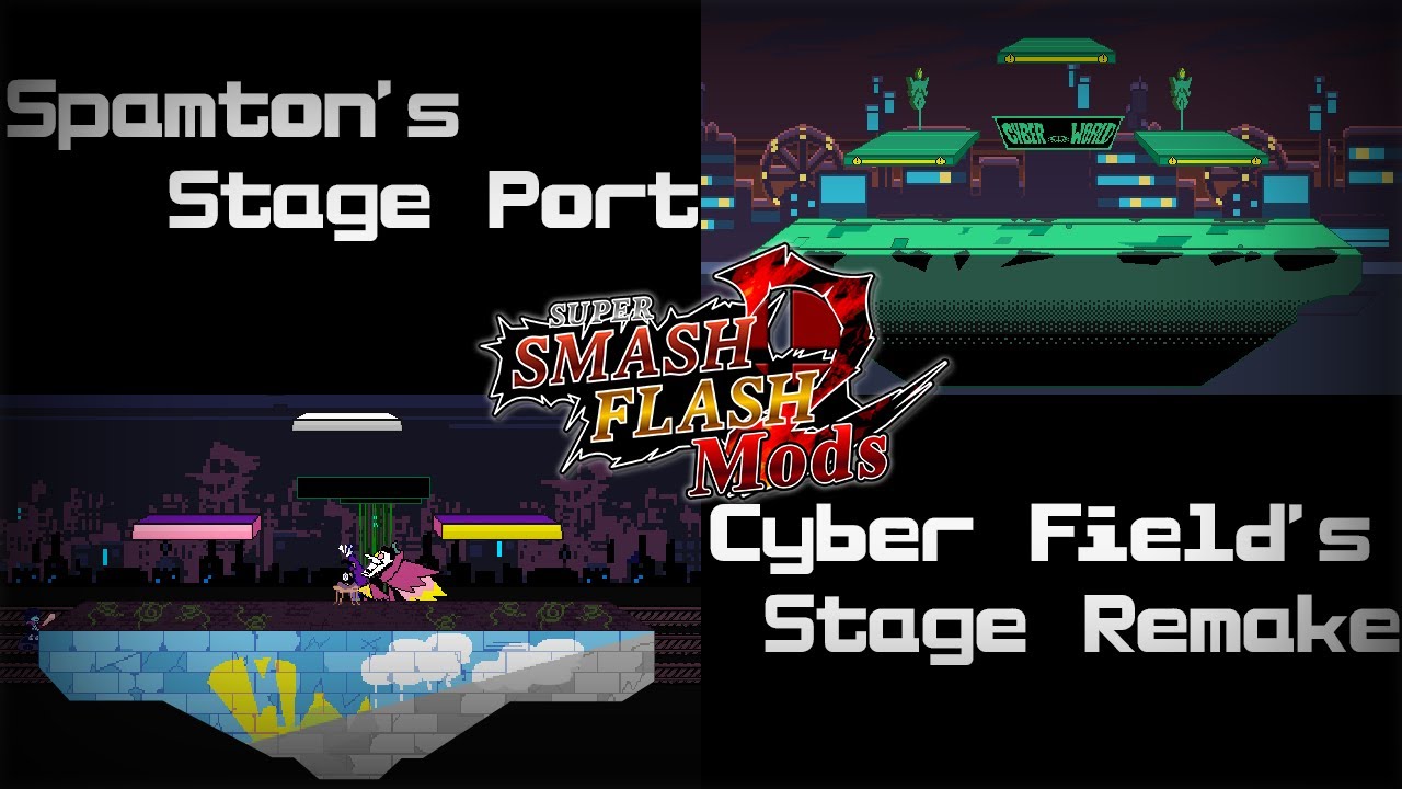 SSF2 Mod-Spamton's Stage Port/Cyber Field's Stage Remake