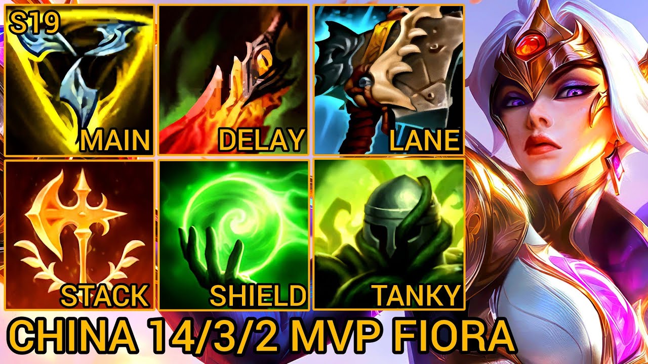 Challenger Fiora MVP Baron Lane 14/3/2 - China Wild Rift New Build & Runes By Tiarty