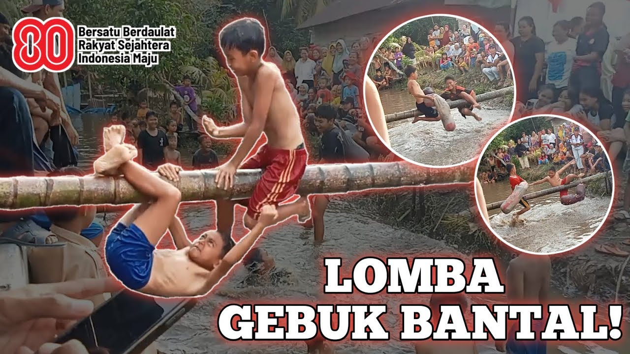 Lomba gebuk bantal HUT RI ke-80| Anak-anak lucu 😂