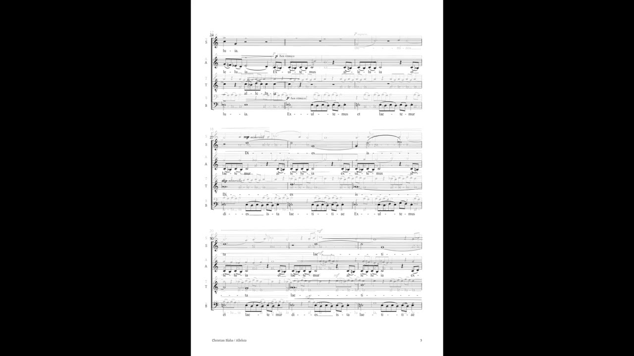 ALLELUIA - for mixed choir &aacute; cappella | CHRISTIAN BLAHA (2018)