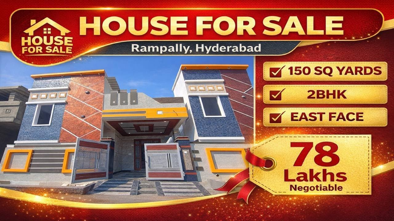 150 SQ YARDS East face 2BHK independent house for Sale in Rampally Hyderabad 