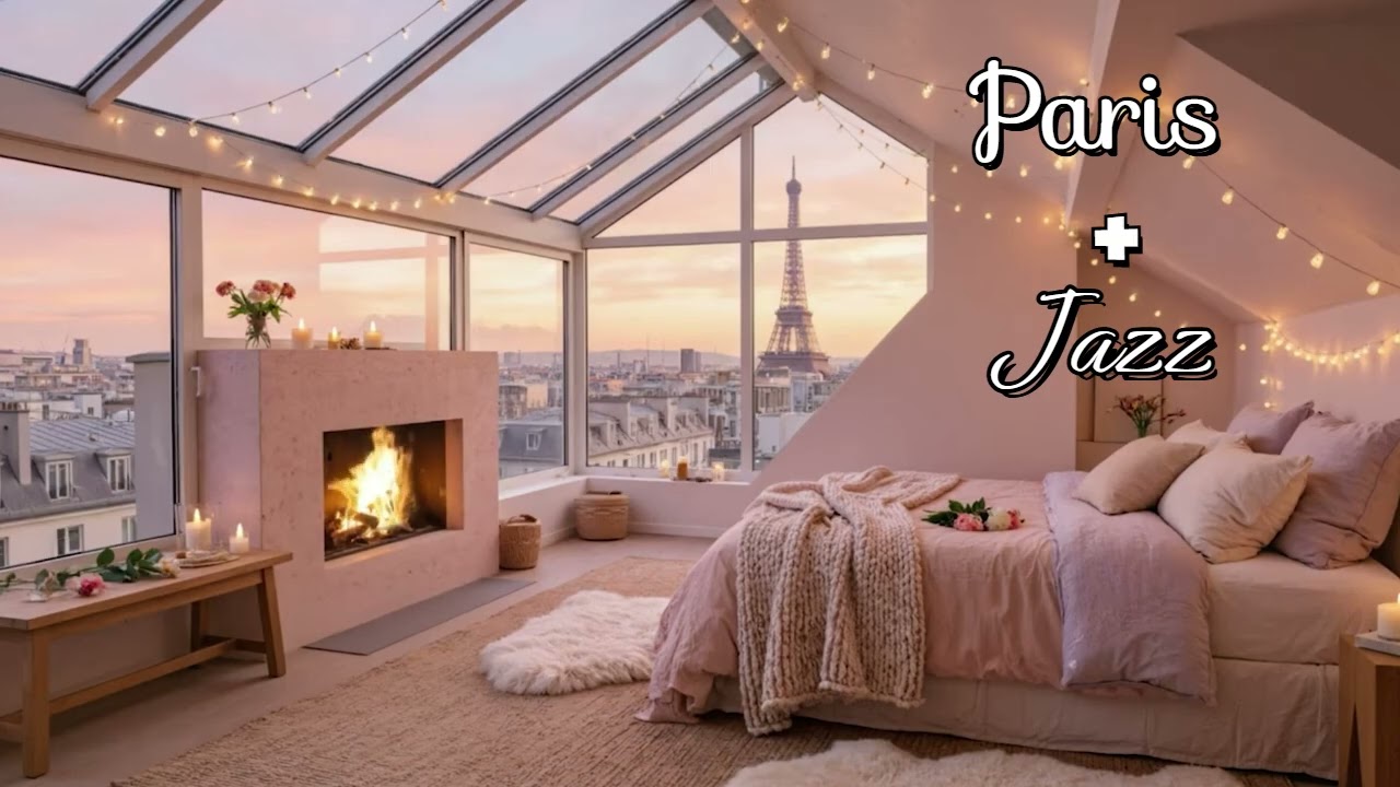 Paris Penthouse Jazz ☕🇫🇷 | Cozy Evening View & Soft Luxury Ambience