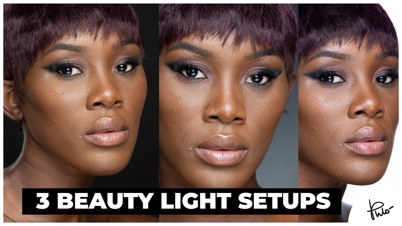 3 DIFFERENT BEAUTY LIGHTING SETUPS WITH 2 LIGHTS for beauty or portrait photography