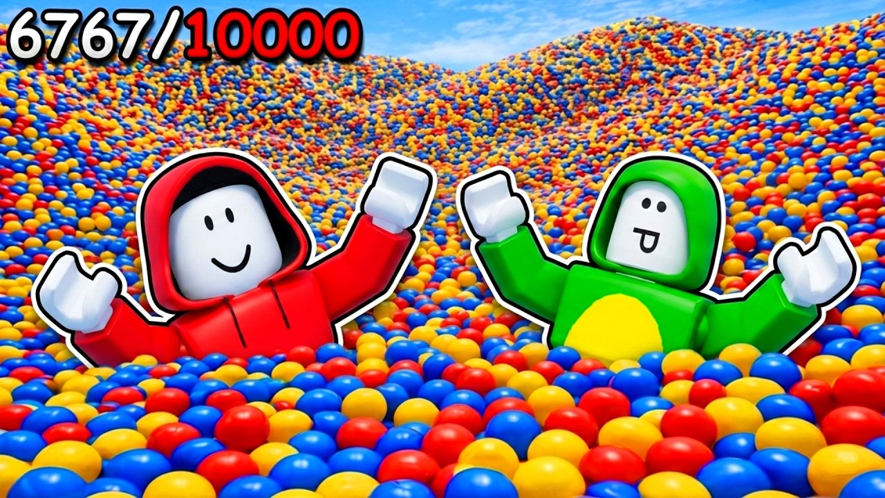 JJ and Mikey Filled ENTIRE Roblox Map with BALL PIT BALLS - Maizen