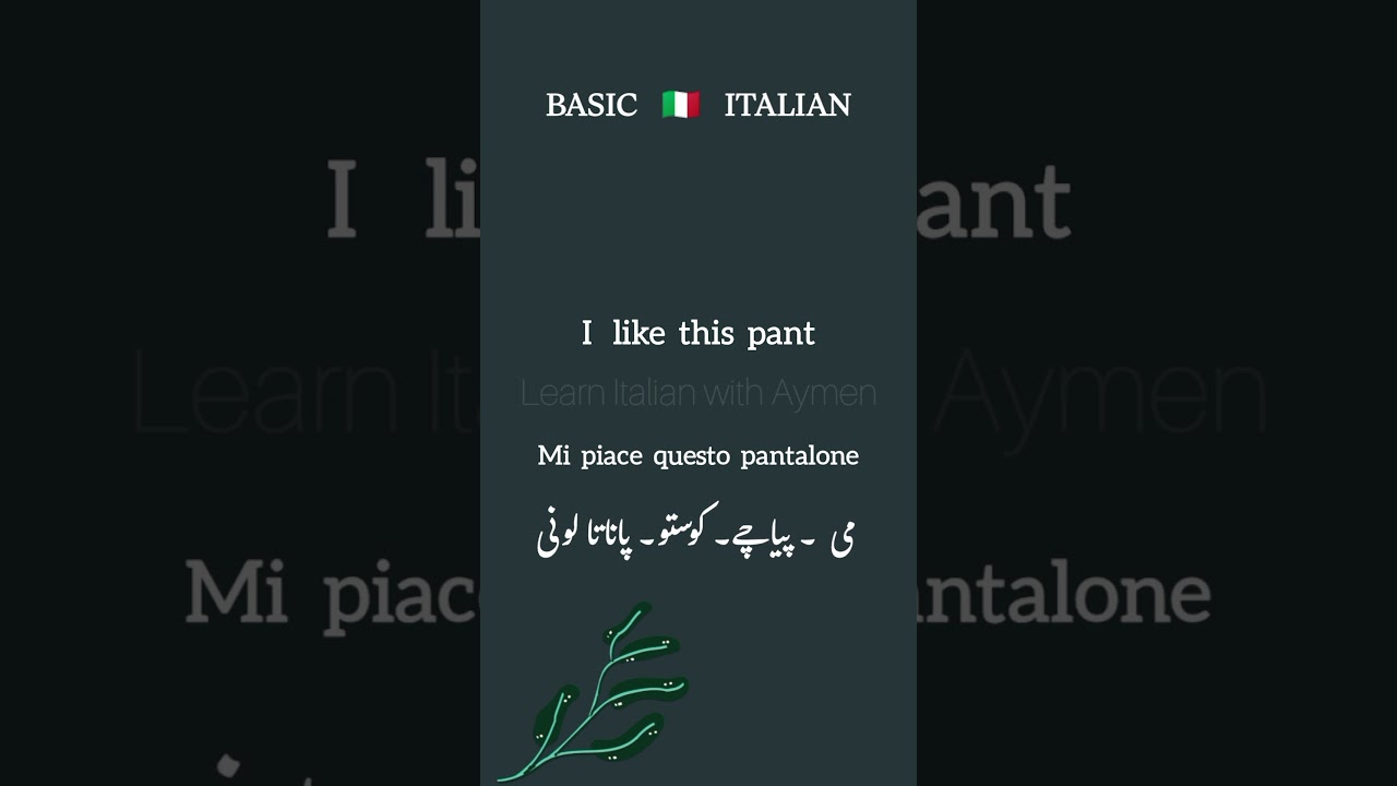 Basic Italian clothes vacobulary#italian #learnitalian #short