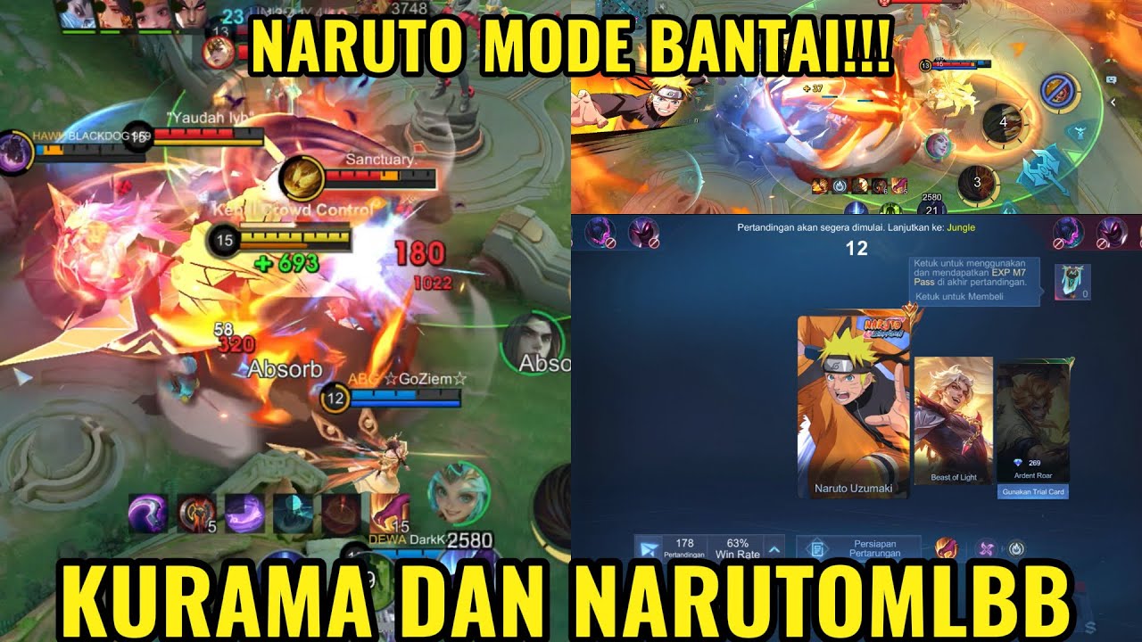 NARUTO DAN KURAMA MODE MOBILE LEGEND BANTAI BANTAI !!!!!!!