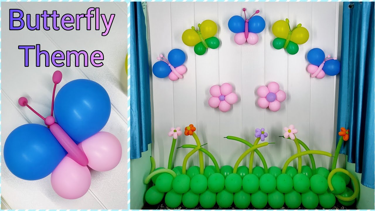 #47: Butterfly theme decoration| balloon decoration ideas