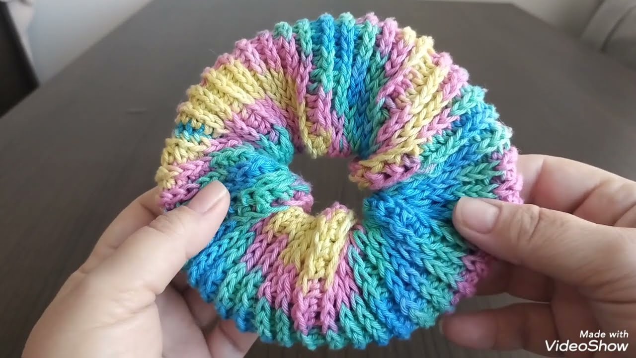 Scrunchie/Xuxinha de cabelo em crochê #scrunchies