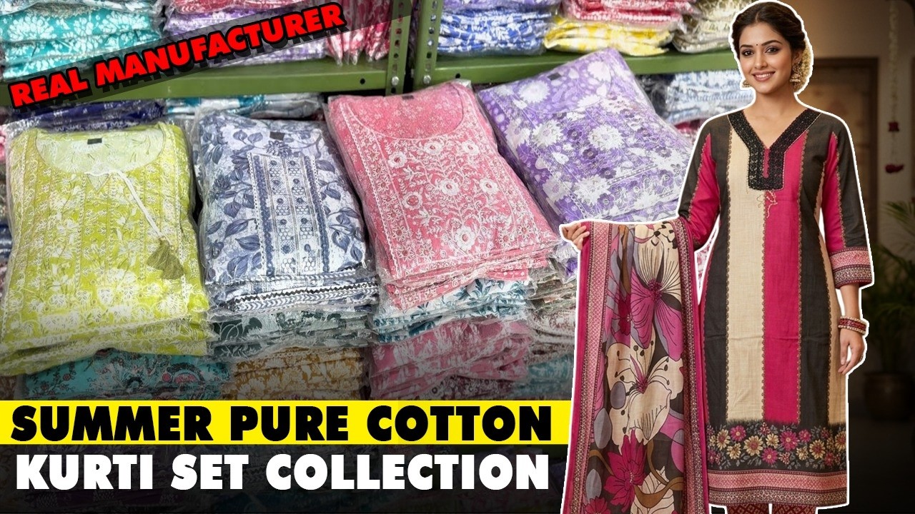 Summer pure COTTON KURTI set collection  , Surat Textile Market , WHOLESALE