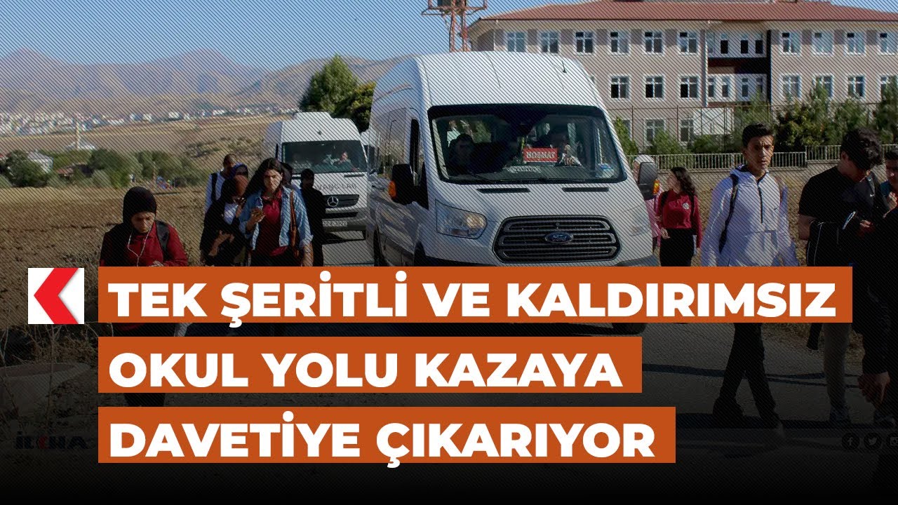 Tek şeritli ve kaldırımsız okul yolu kazaya davetiye çıkarıyor