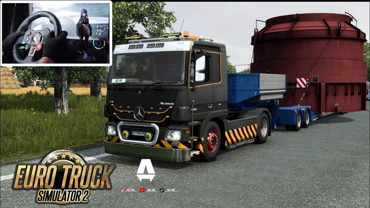 Mercedes-Benz Actros Special Transport - EURO TRUCK SIMULATOR 2 | logitech g29 steering wheel