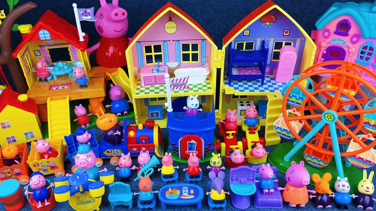 10 Minutes Satisfying with Unboxing Peppa Pig Playground ＆ Train Summer Camp Set ASMR | Review Toys