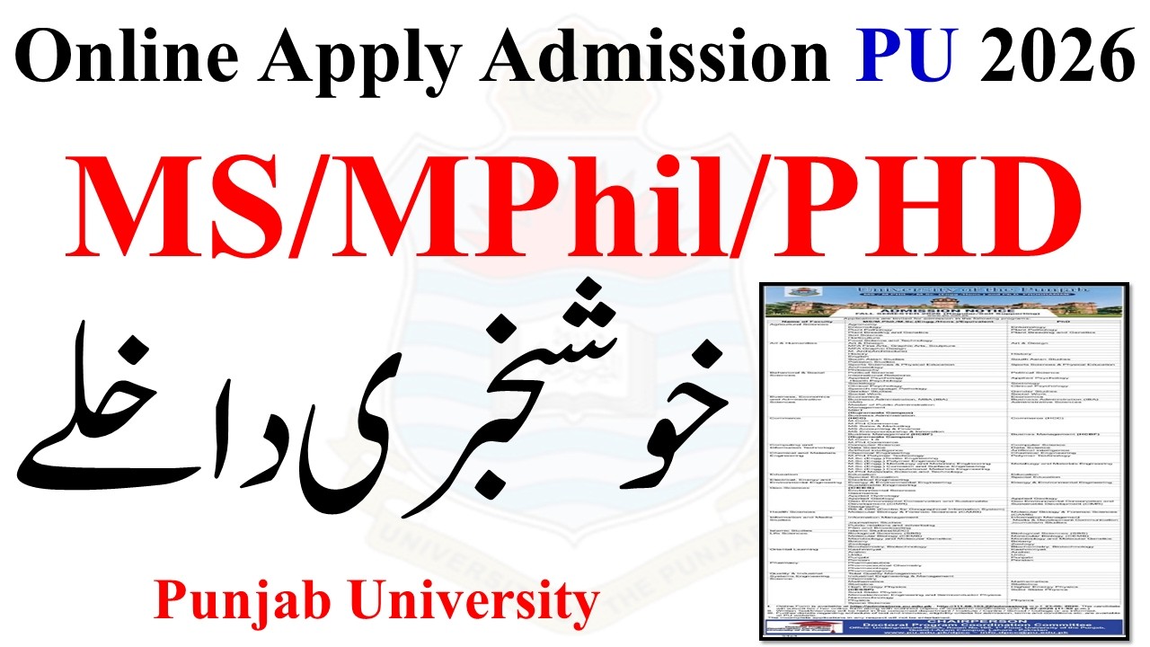 Good News MS MPhil PHD Admission Online Apply Start PU 2026 | MPhil Admission | PHD Admission 2026