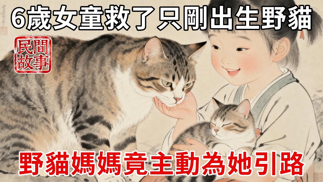 大旱3年，6歲女童為救母親進山尋找水源，心善救了只剛出生的野貓，野貓媽媽回來竟主動為她引路！#民間故事 #傳統文化 #原創虛構 #華語有聲書 #槐樹下聽書