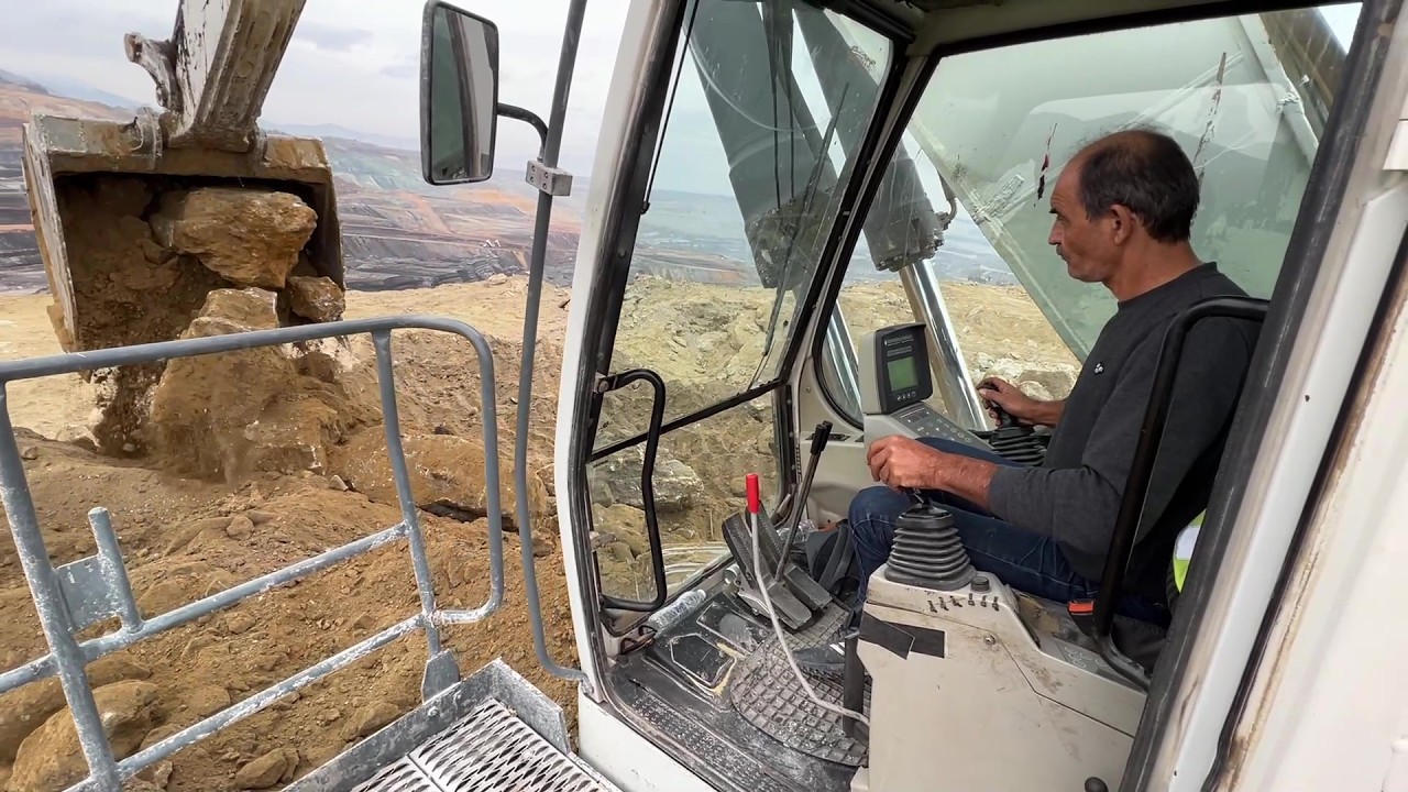 Liebherr 984 Excavator Loading Overburden Onto Mercedes & MAN Trucks - Labrianidis Mining Works