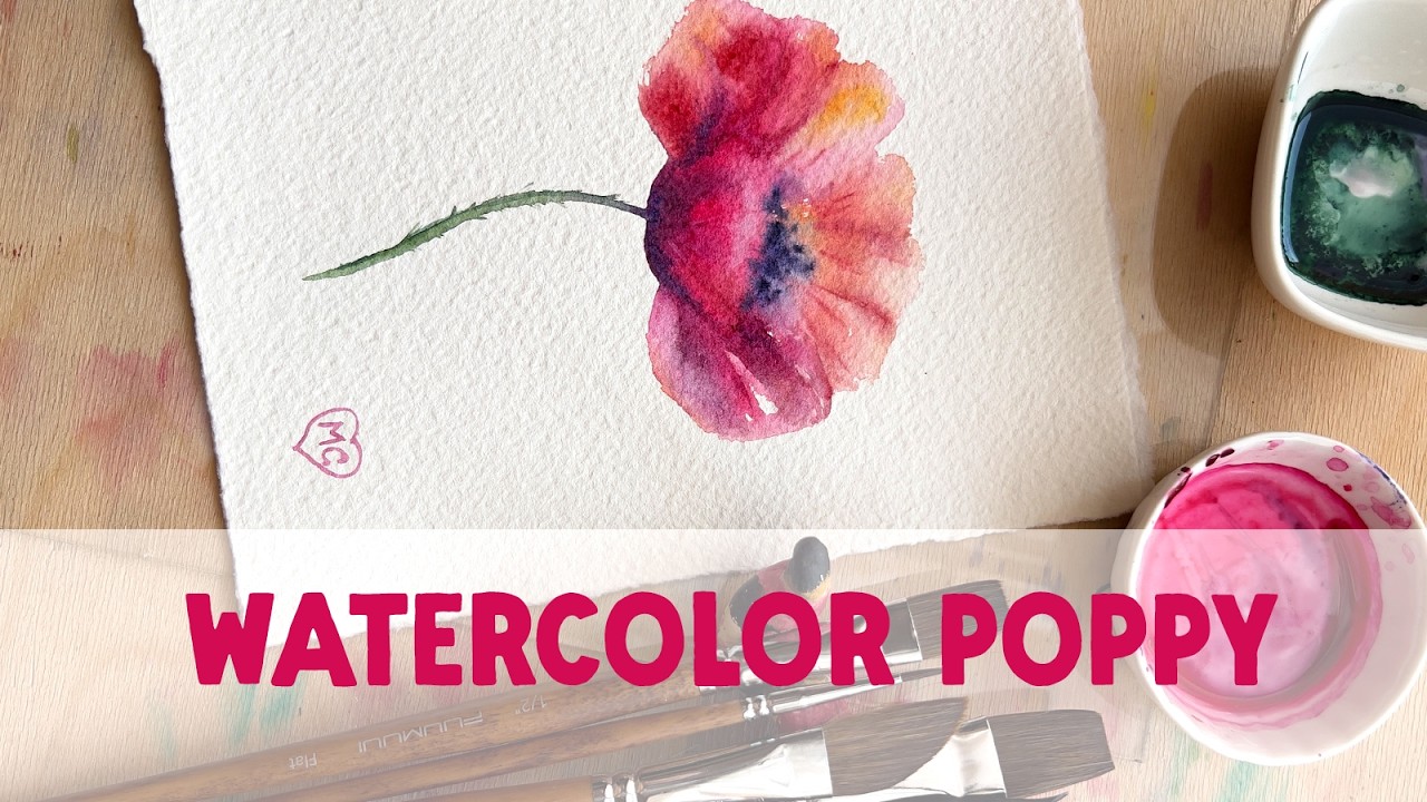 Watercolor Poppy Painting | Loose Floral Technique