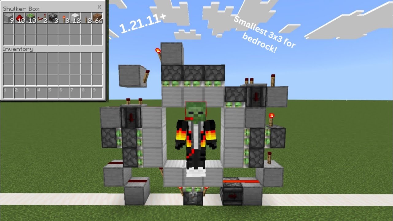Tutorial: Smallest 3x3 piston door for bedrock edition 1.21+