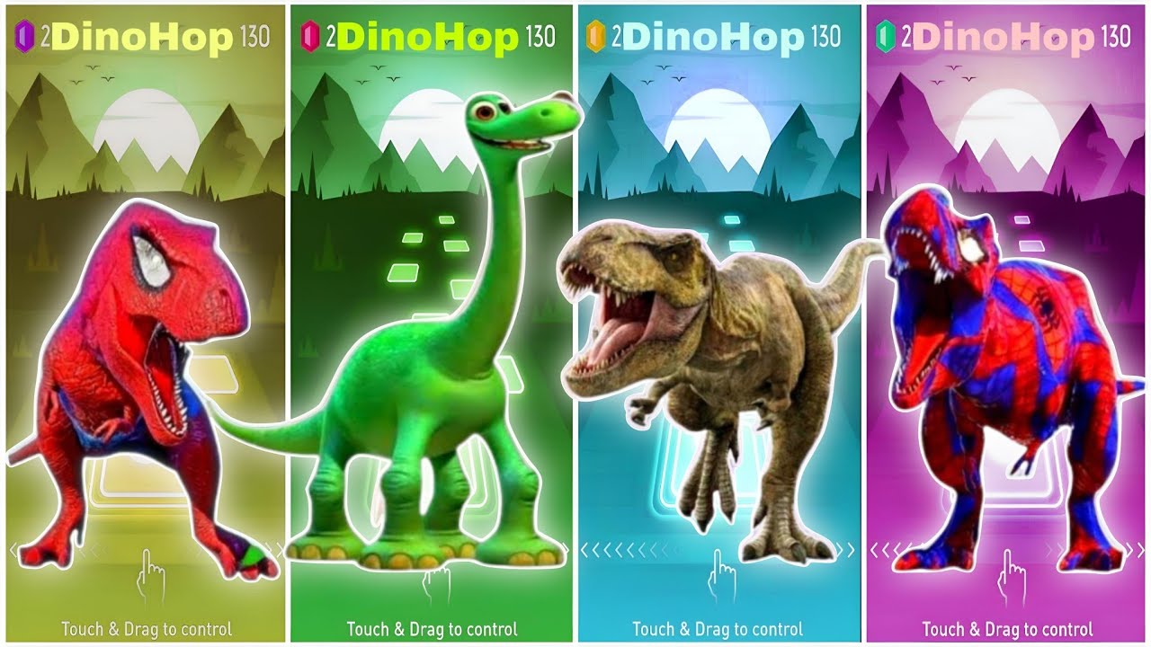 JurassicWorld T-Rex🆚The Good dinosaur🆚The Tyranosaurus🆚Tyranosaurus Evolution Coffeen dance TilesHop