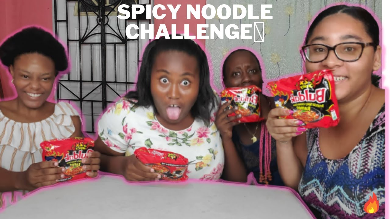 Jamaicans Try X2 Spicy Noodles challenge!