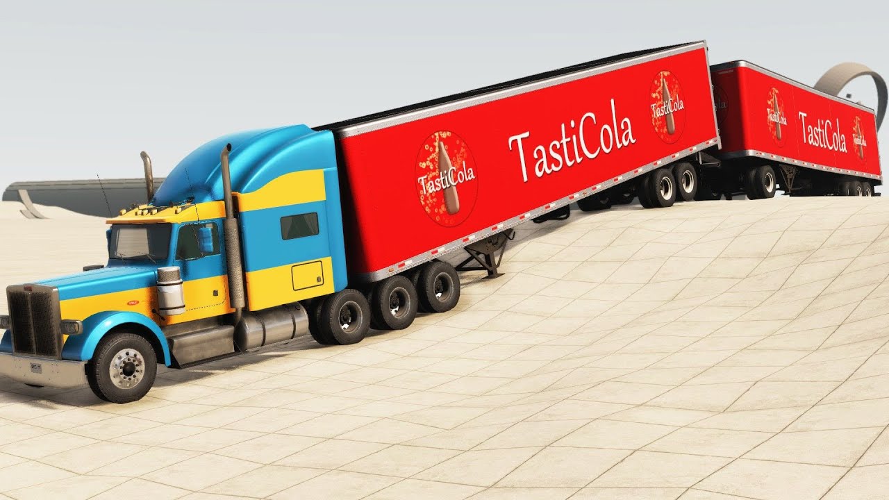 BeamNG Drive - T85 Tri Drive Uni Connect Road Train Suspension Test