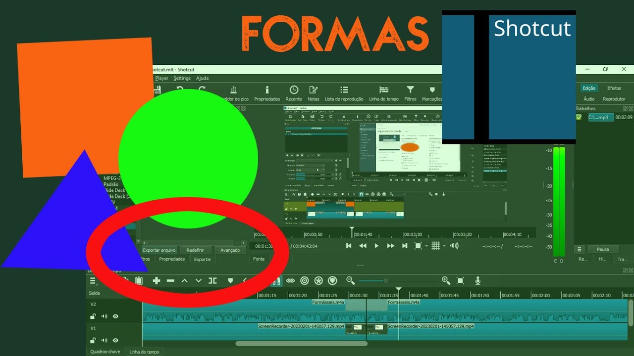 Como inserir formas no Shotcut (círculos, retângulos, quadrados, triângulos)