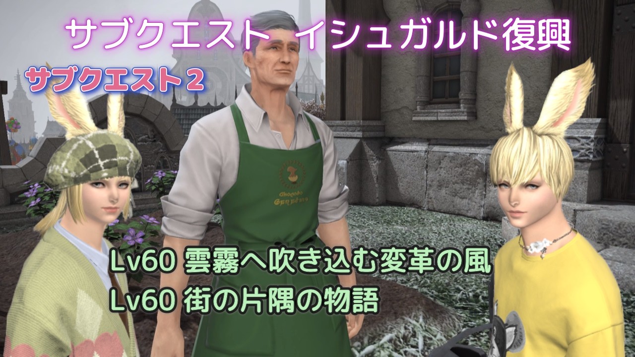 FF14　イシュガルド復興サブクエスト２　Lv60 雲霧へ吹き込む変革の風　街の片隅の物語　特殊コンテンツ