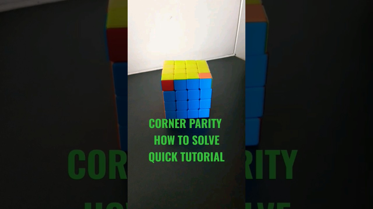 4by4 cube CORNER PARITY | HOW TO SOLVE TUTORIAL STEP BY STEP  #cubes #parity #shorts #subscribe