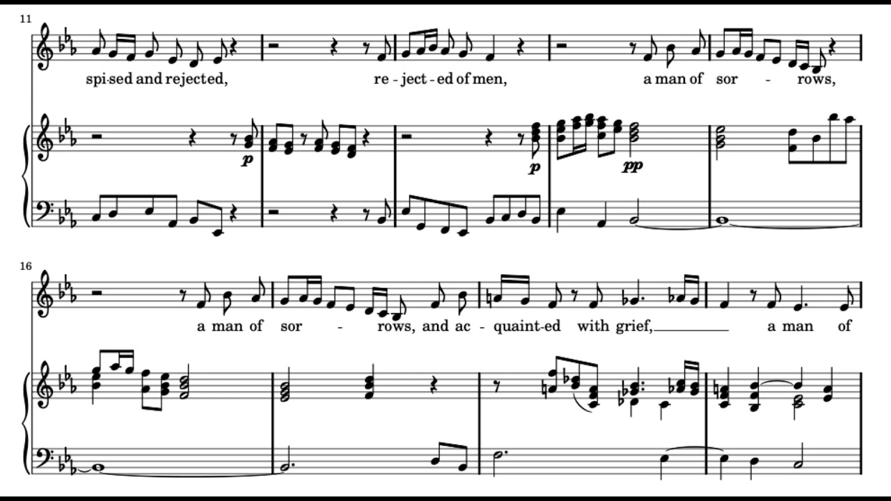 He was despised (Messiah - G.F. H&auml;ndel) Score Animation