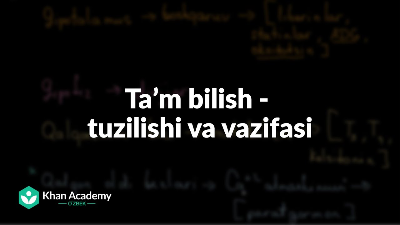 Taʼm bilish - tuzilishi va vazifasi | Tibbiyot