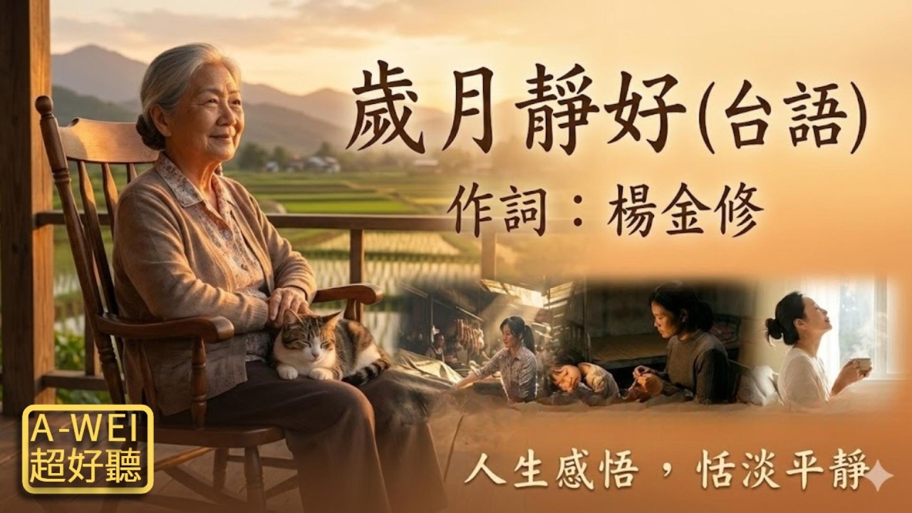 [#台語]《歲月靜好》🥀療癒系台語神曲✨ 關掉操煩的心內窗，愛恨情仇攏是愛放空｜楊金修詞曲 💔#Nice song |A-WEI #Music#原創#MV(260306) | #ai #台語#閩南語
