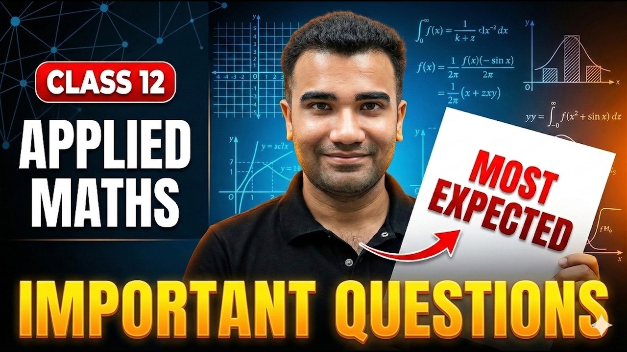 Class 12 Applied Maths | Most Important Question | Class 12 Applied Mathematics | 2026 Exams