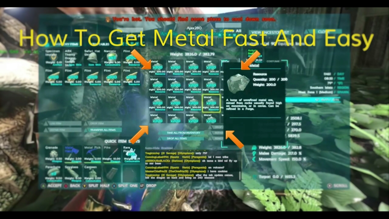 ARK: Survival Evolved How To Get Metal - FAST AND EASY(Xboxone)