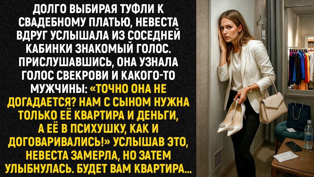 Долго выбирая туфли к свадебному платью , невеста вдруг услышала из соседней кабинки знакомый гол