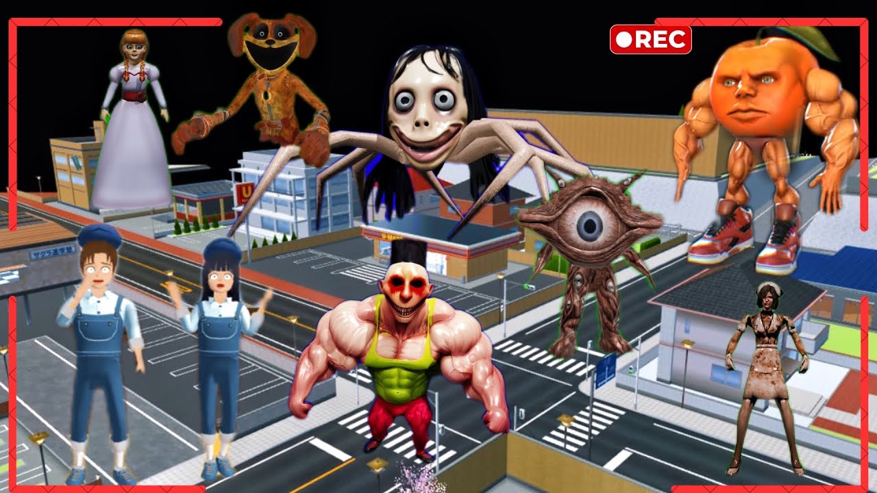 CCTV rekam All Monster Brainroot serang orang di Kota Sakura👹🔥| SAKURA SCHOOL SIMULATOR DRAMA HOROR.
