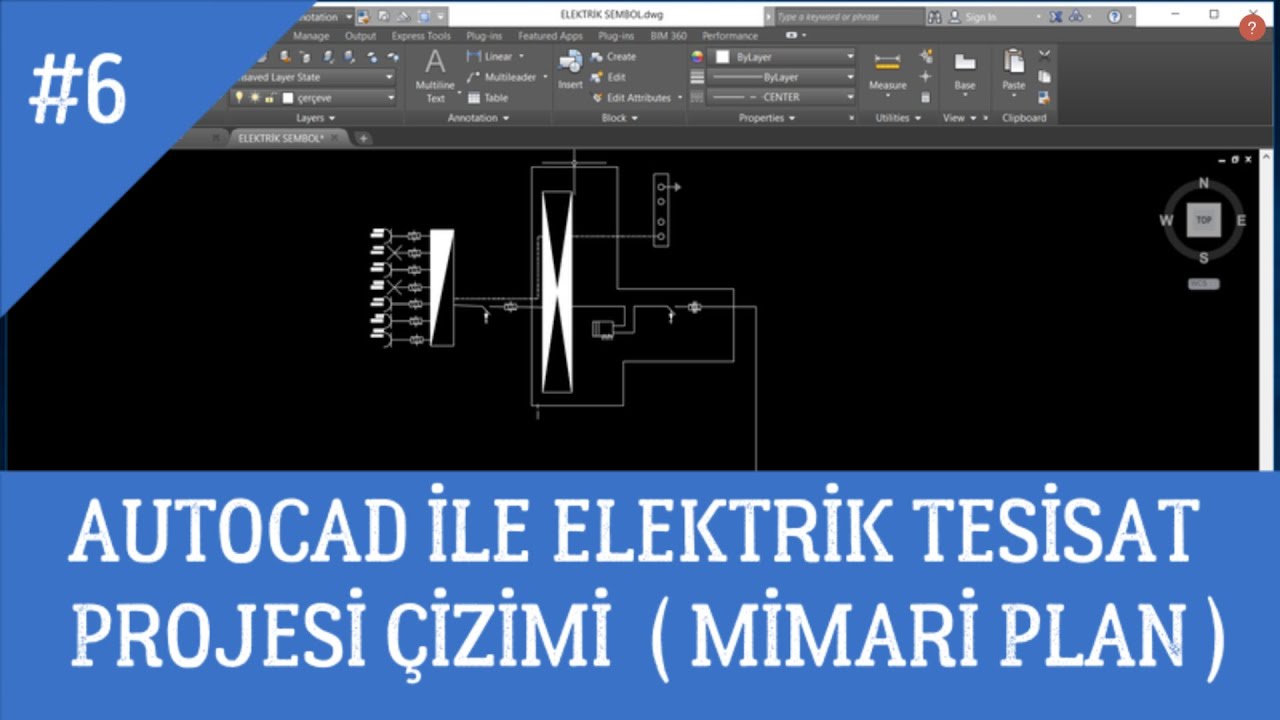 AUTOCAD İLE ELEKTRİK TESİSAT PROJESİ ÇİZİMİ  ( MİMARİ PLAN )