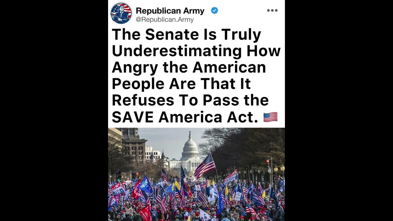 Rising Public Anger Over Senate Refusal to Pass the SAVE America Act Continues...