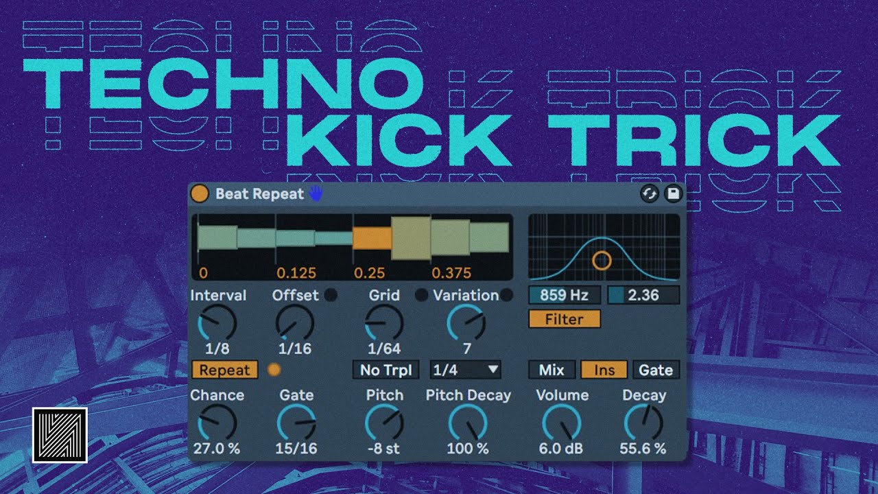 Easy Beat Repeat effect for Techno Kick (free rack) [Ableton Techno Tutorial]