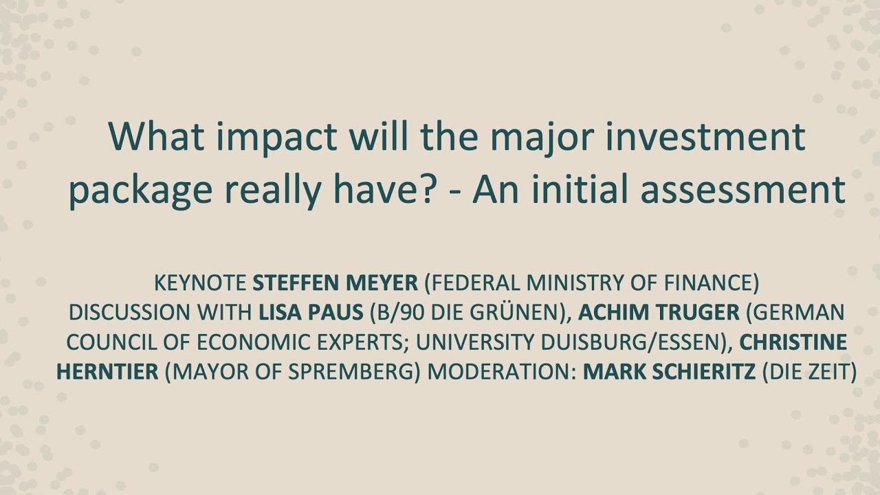 What impact will the major investment package really have? – An initial assessment
