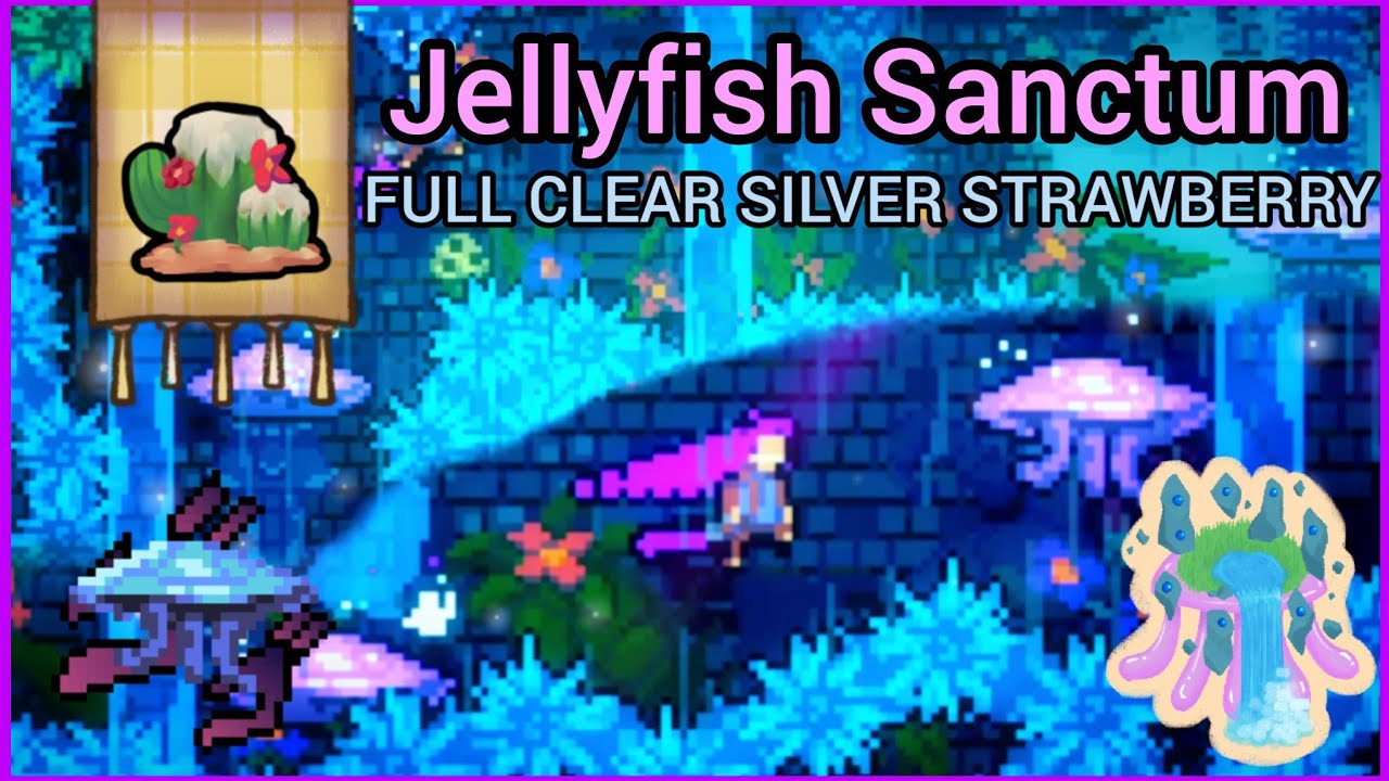 Jellyfish Sanctum Full Clear Silver Strawberry | Strawberry Jam Advanced Lobby | Modded Celeste