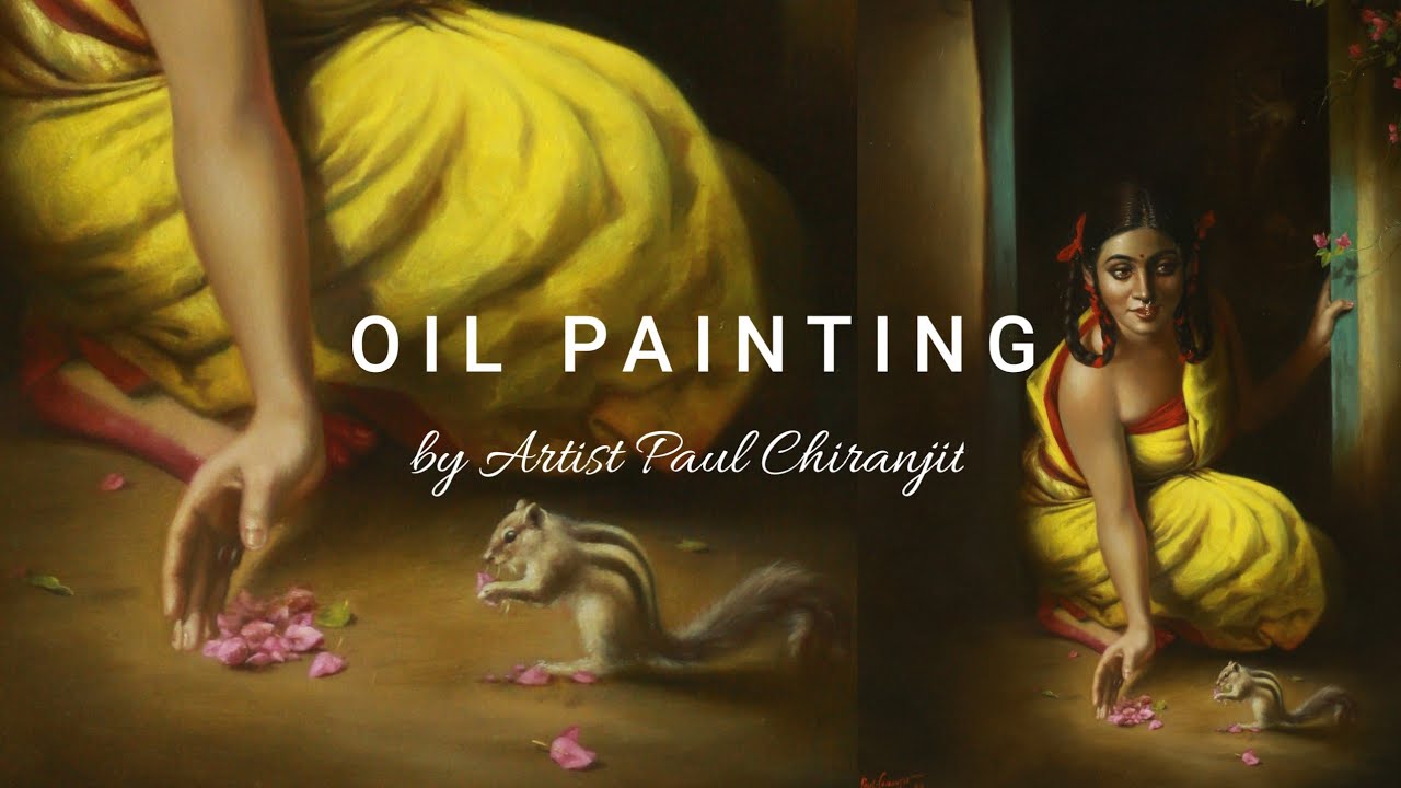 Painting figures , realistic oil on canvas painting by Paul Chiranjit .