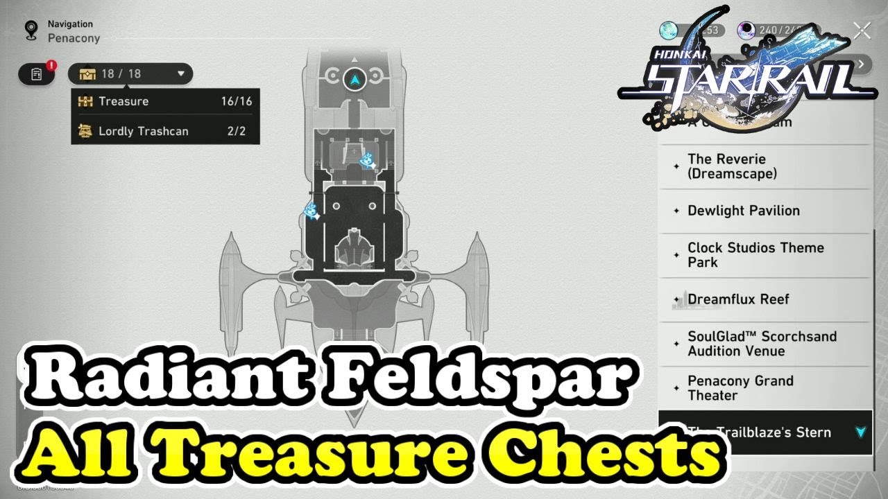 Honkai Star Rail Radiant Feldspar All Chest Locations (Chests & Lordly Trashcan)
