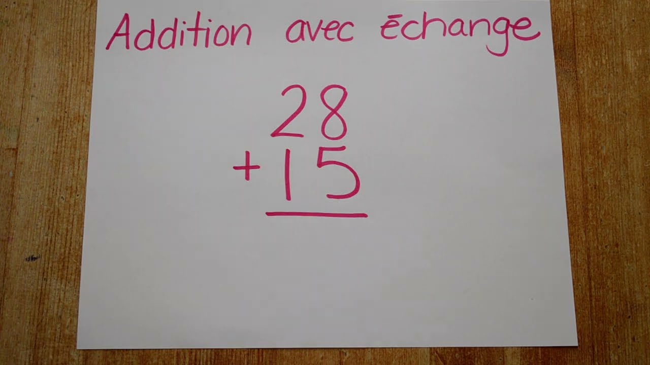 Mathématique-addition avec échange (avec dessin)