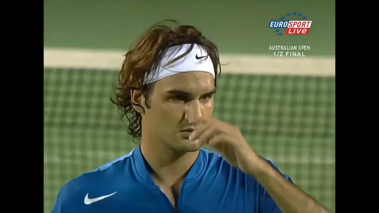 Federer and his net play in a Grand Slam Classic against Marat Safin