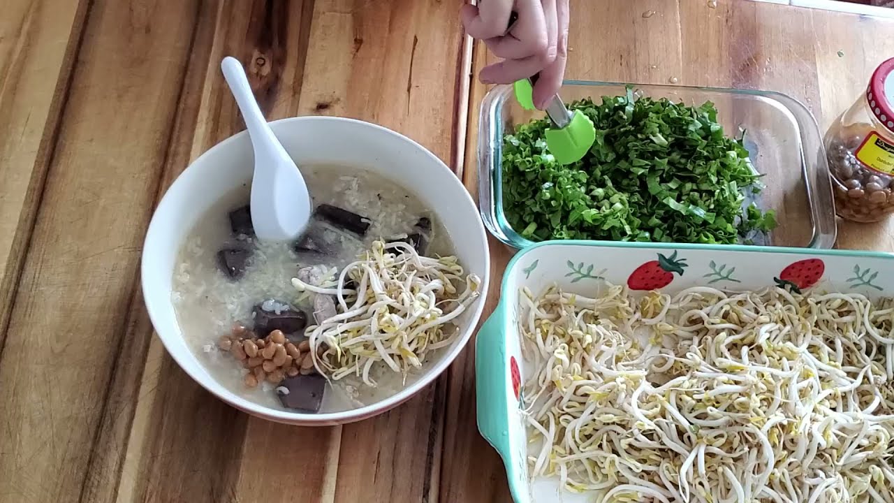 Rice Pork Blood and Pork Meat  Porridge