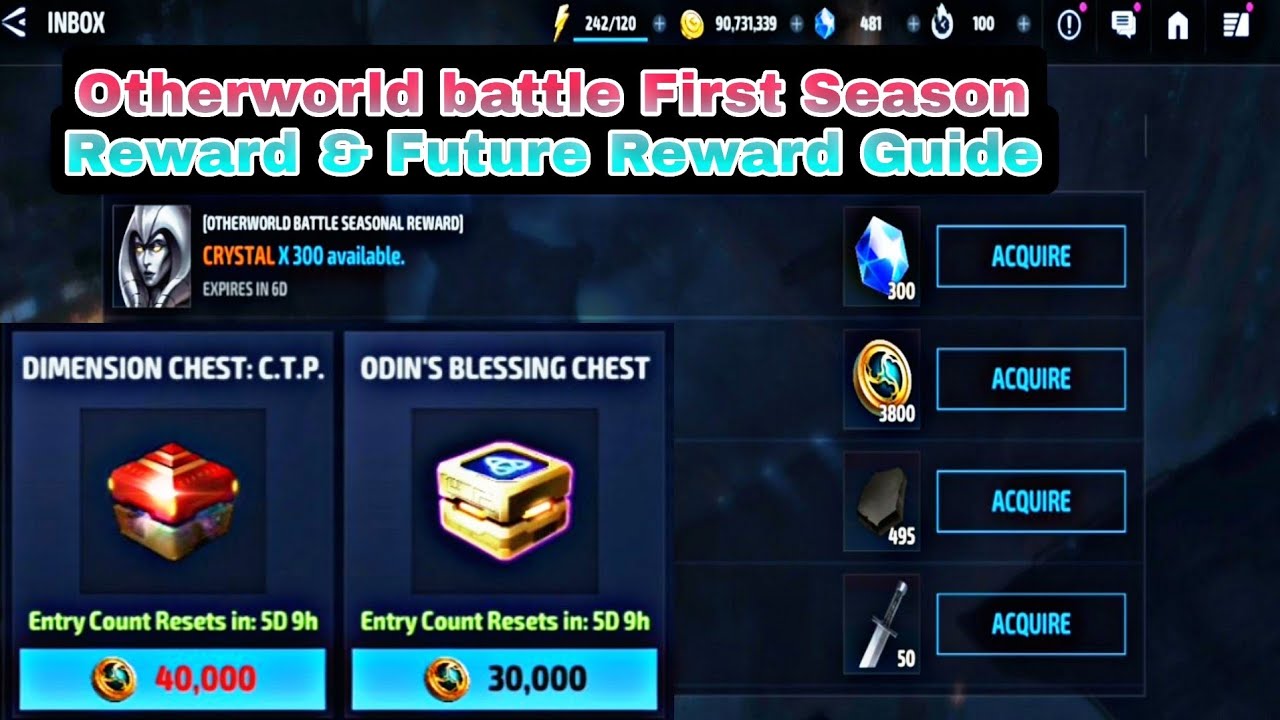 Otherworld battle First Season Reward & Future Reward Guide - Marvel Future Fight