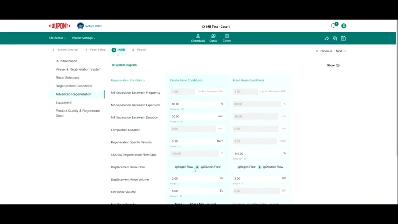 How to create a project for the mixed bed polisher in WAVE PRO?