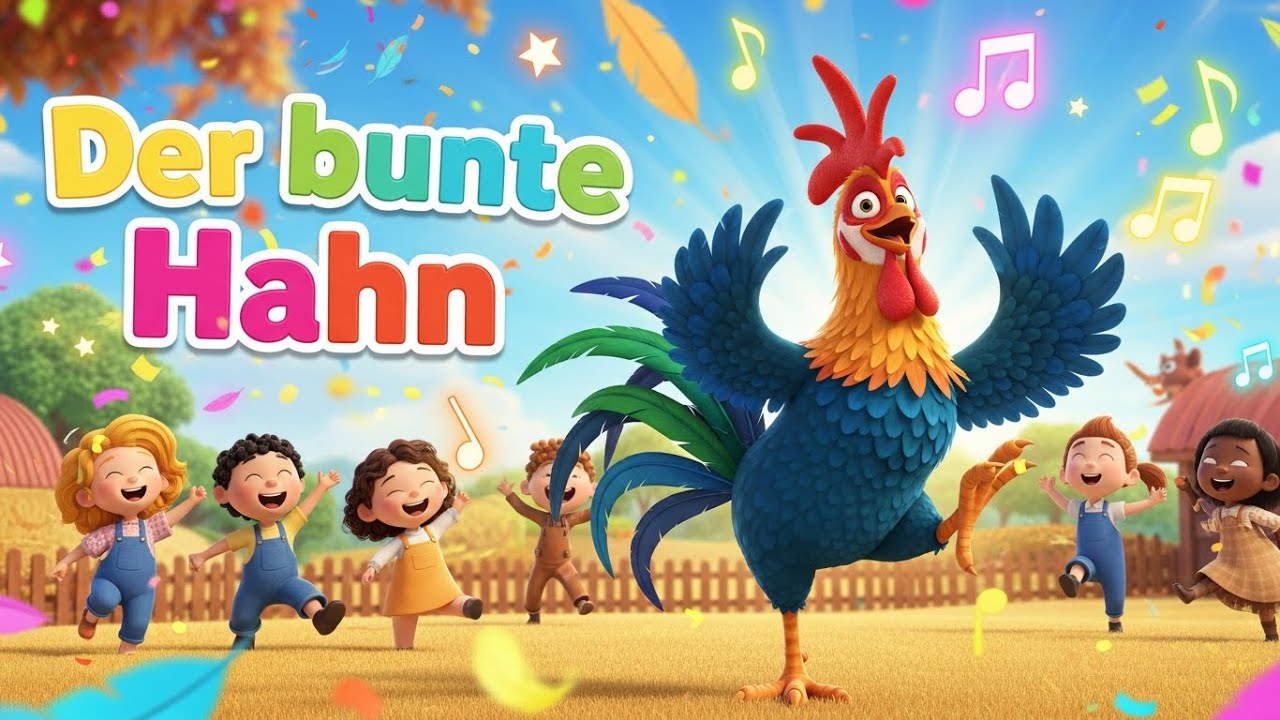 🐓🎶 Der bunte Hahn 🌈📣 | Lernlied für Kinder | Zauberliedchen