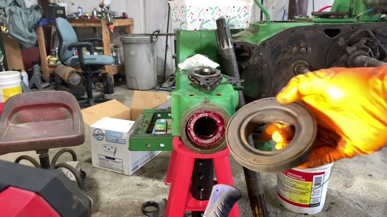 John Deere B axle seal install